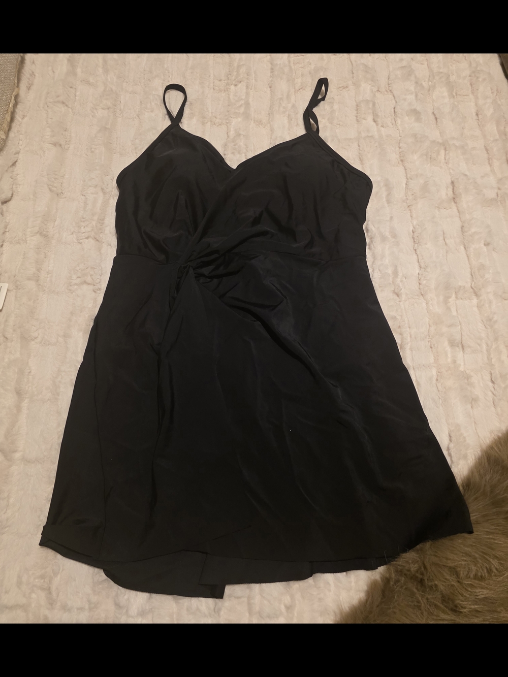 Black Swimsuit with Twist Front